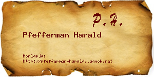 Pfefferman Harald névjegykártya